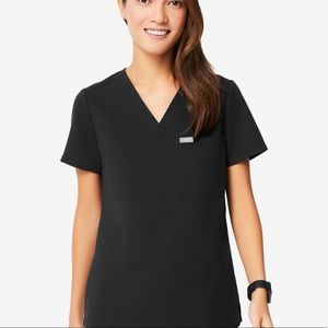 Figs XS Black Catarina One Pocket Scrub Top